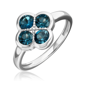 Кольцо «Клевер» из белого золота с топазами 01-5908-01-201-1120