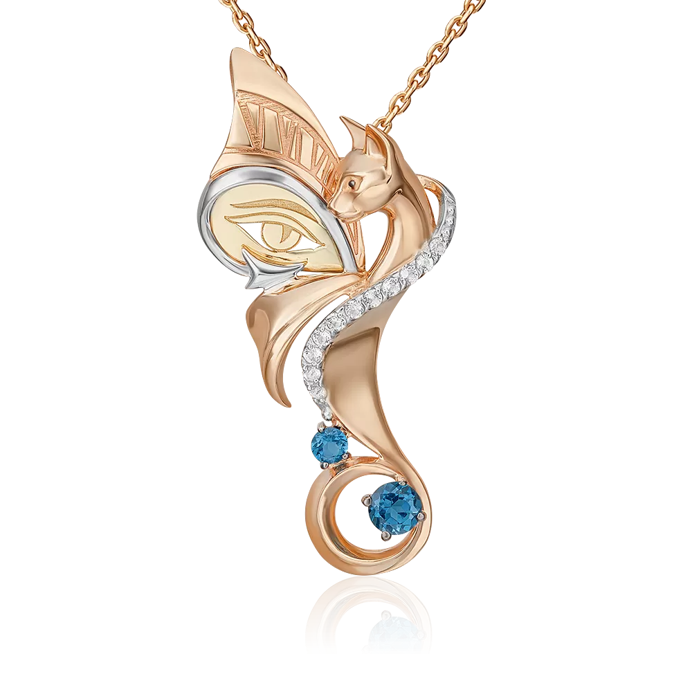 Подвеска «Тайна красоты» из комбинированного золота с топазами и натуральными топазами white 03-3303-00-201-1113