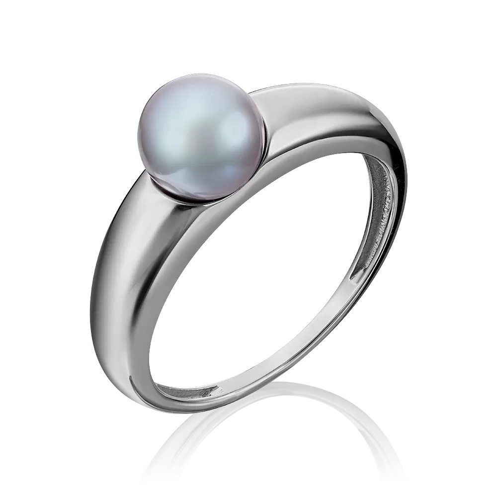 Кольцо из белого золота с жемчугом культивированным 01-5284-00-301-1120-31