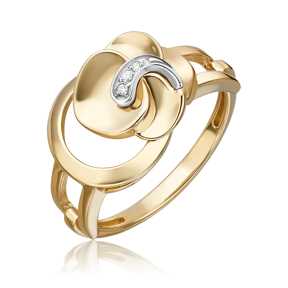 Кольцо из комбинированного золота с бриллиантами 01-5611-00-101-1121