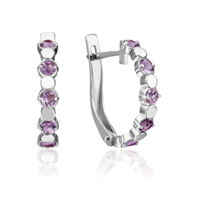 Серьги с английским замком из серебра с фианитами 02-4518-00-404-0200