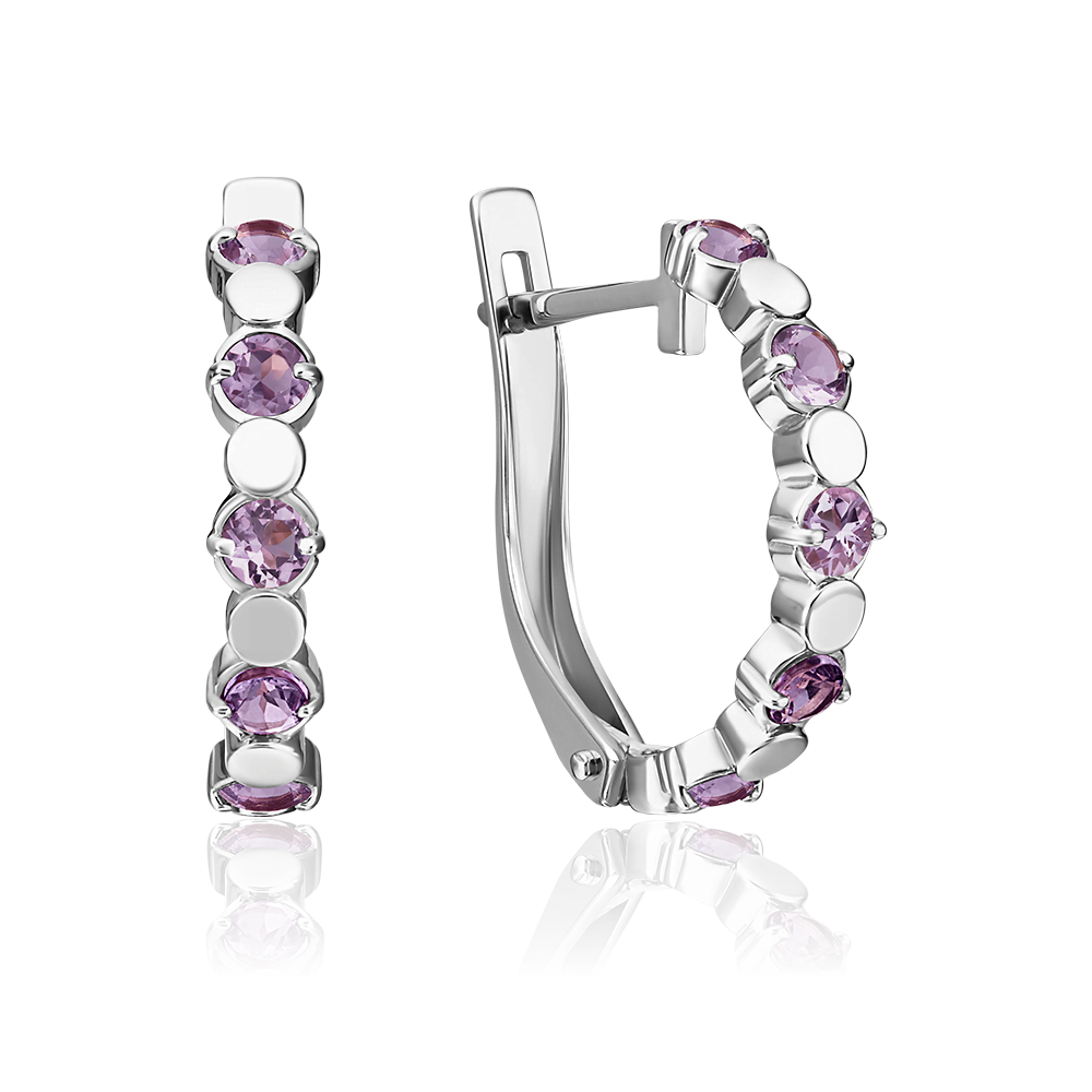 Серьги с английским замком из серебра с фианитами 02-4518-00-404-0200