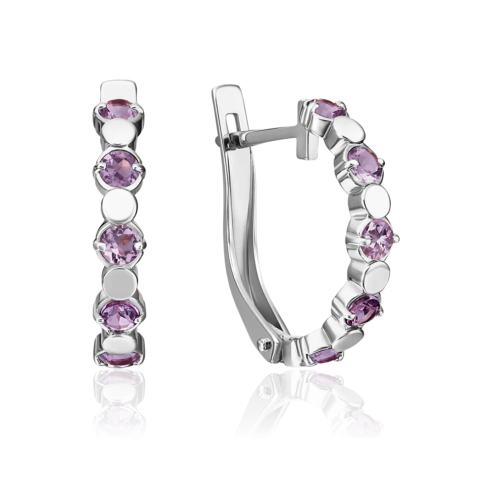 Серьги с английским замком из серебра с фианитами 02-4518-00-404-0200