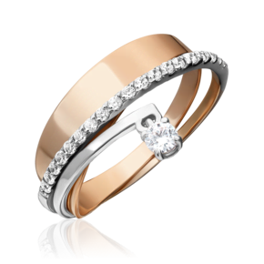 Кольцо из комбинированного золота с фианитами 01-5302-00-401-1111-03