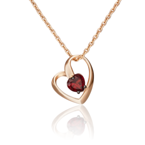 Подвеска «Сердце» из красного золота с гранатом 03-3047-00-204-1110-57