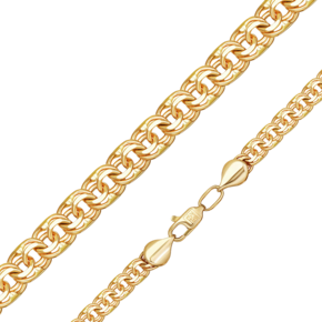 Цепь из лимонного золота с алмазной гранью (плетение «Бисмарк») 21-2720-080-1130-19