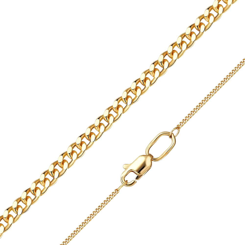 Цепь из лимонного золота с алмазной гранью (плетение «Панцирное») 21-0113-030-1130-17