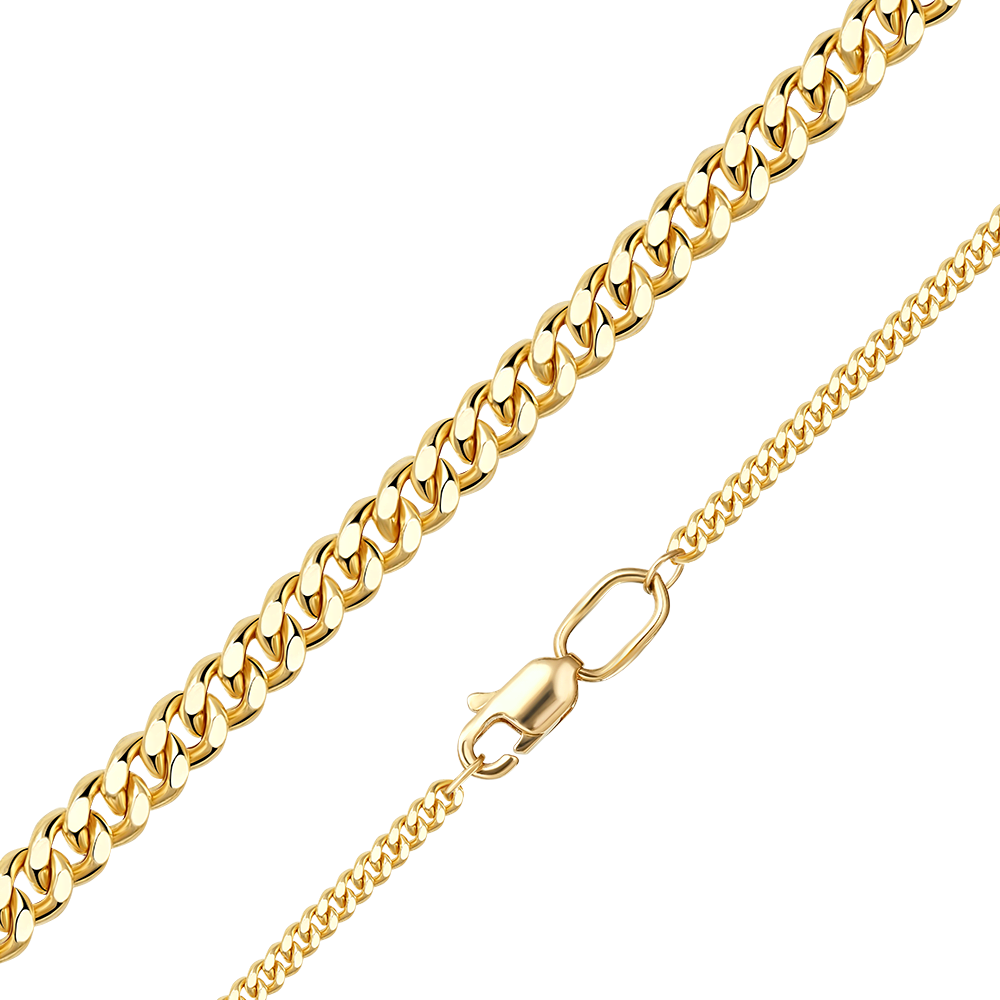 Цепь из лимонного золота с алмазной гранью (плетение «Панцирное») 21-0113-060-1130-17