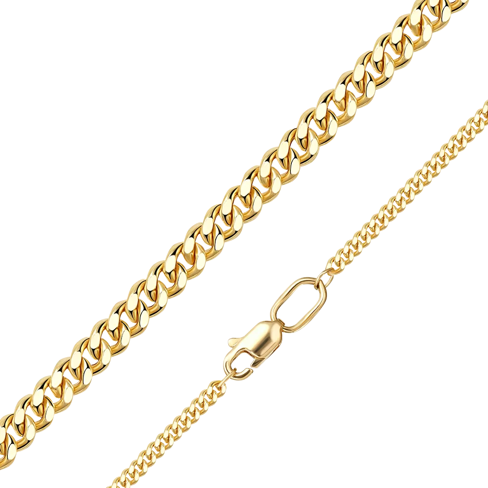 Цепь из лимонного золота с алмазной гранью (плетение «Панцирное») 21-0113-060-1130-17