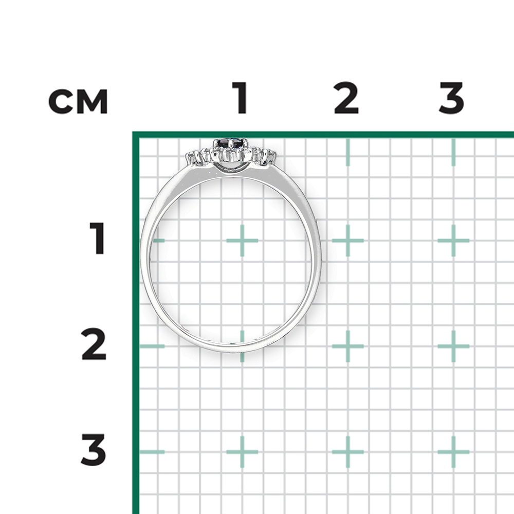 Кольцо из белого золота с сапфиром и бриллиантами 01-1473-00-105-1120-30