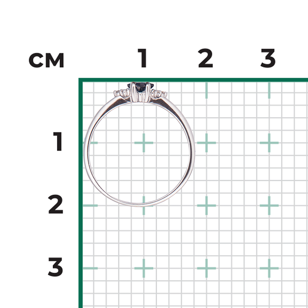 Кольцо из белого золота с сапфиром и бриллиантами 01-1474-00-105-1120-30