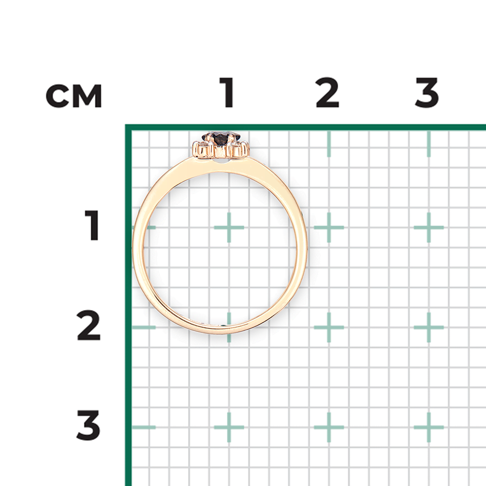 Кольцо из красного золота с сапфиром и бриллиантами 01-1475-00-105-1110-30