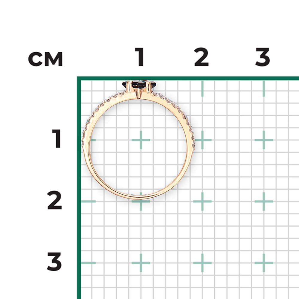 Кольцо из красного золота с сапфиром и бриллиантами 01-1478-00-105-1110-30