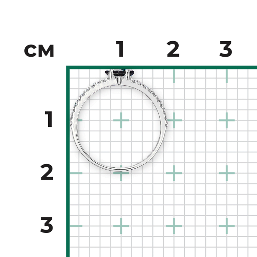 Кольцо из белого золота с сапфиром и бриллиантами 01-1478-00-105-1120-30