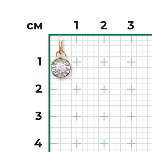 Подвеска из комбинированного золота с фианитом 03-3094-00-501-1121-38