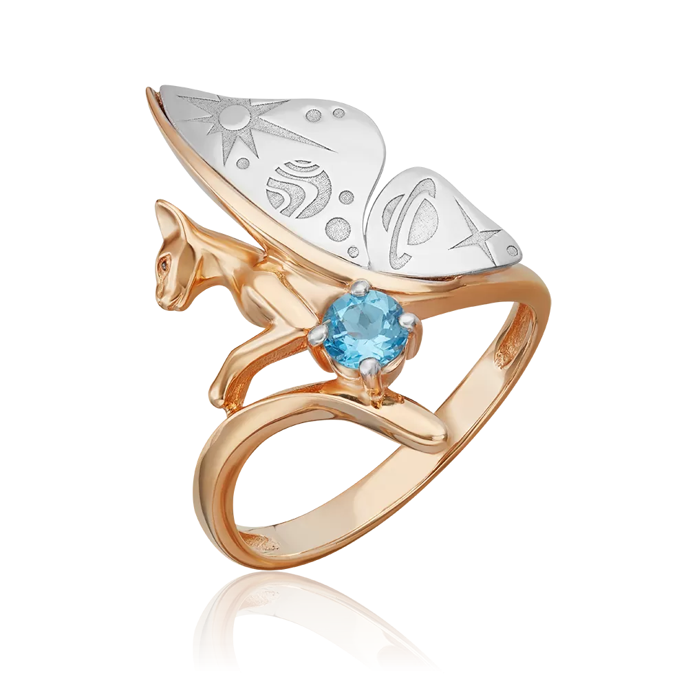 Кольцо «Постижение тайн» из комбинированного золота с топазом 01-5550-00-201-1111