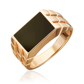 Печатка из красного золота с эмалью 01-4348-00-000-1110-25