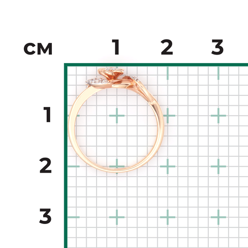 Кольцо «Цветок» из красного золота с бриллиантами 01-1613-00-101-1110-30