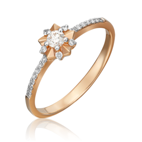 Кольцо из красного золота с бриллиантами 01-1614-00-101-1110-30