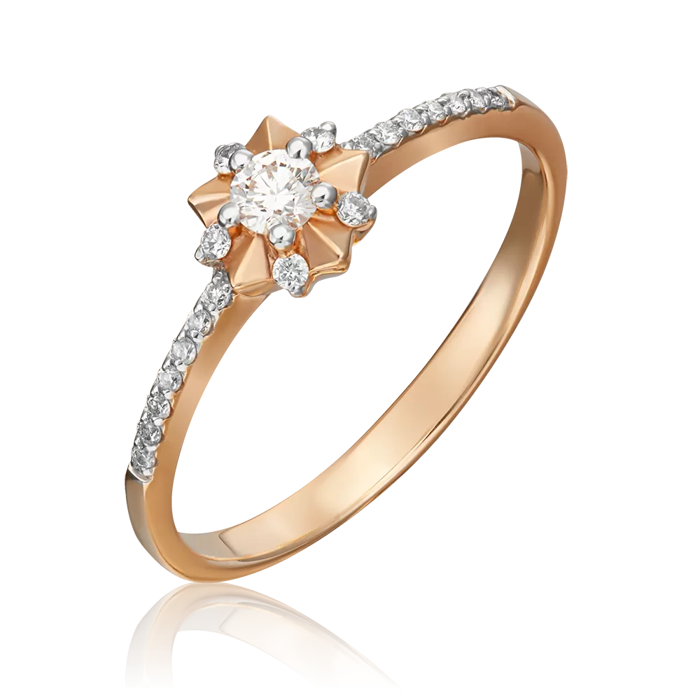 Кольцо из красного золота с бриллиантами 01-1614-00-101-1110-30