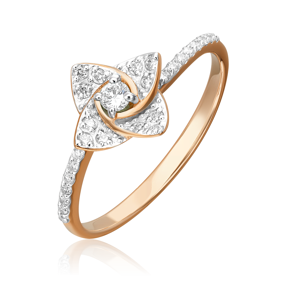 Кольцо из красного золота с бриллиантами 01-1575-00-101-1110-30