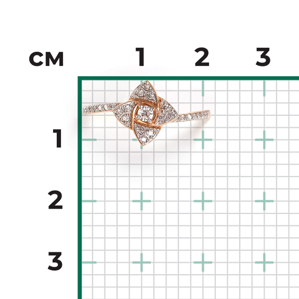 Кольцо из красного золота с бриллиантами 01-1575-00-101-1110-30