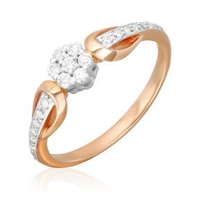 Кольцо из комбинированного золота с бриллиантами 01-1578-00-101-1111-30