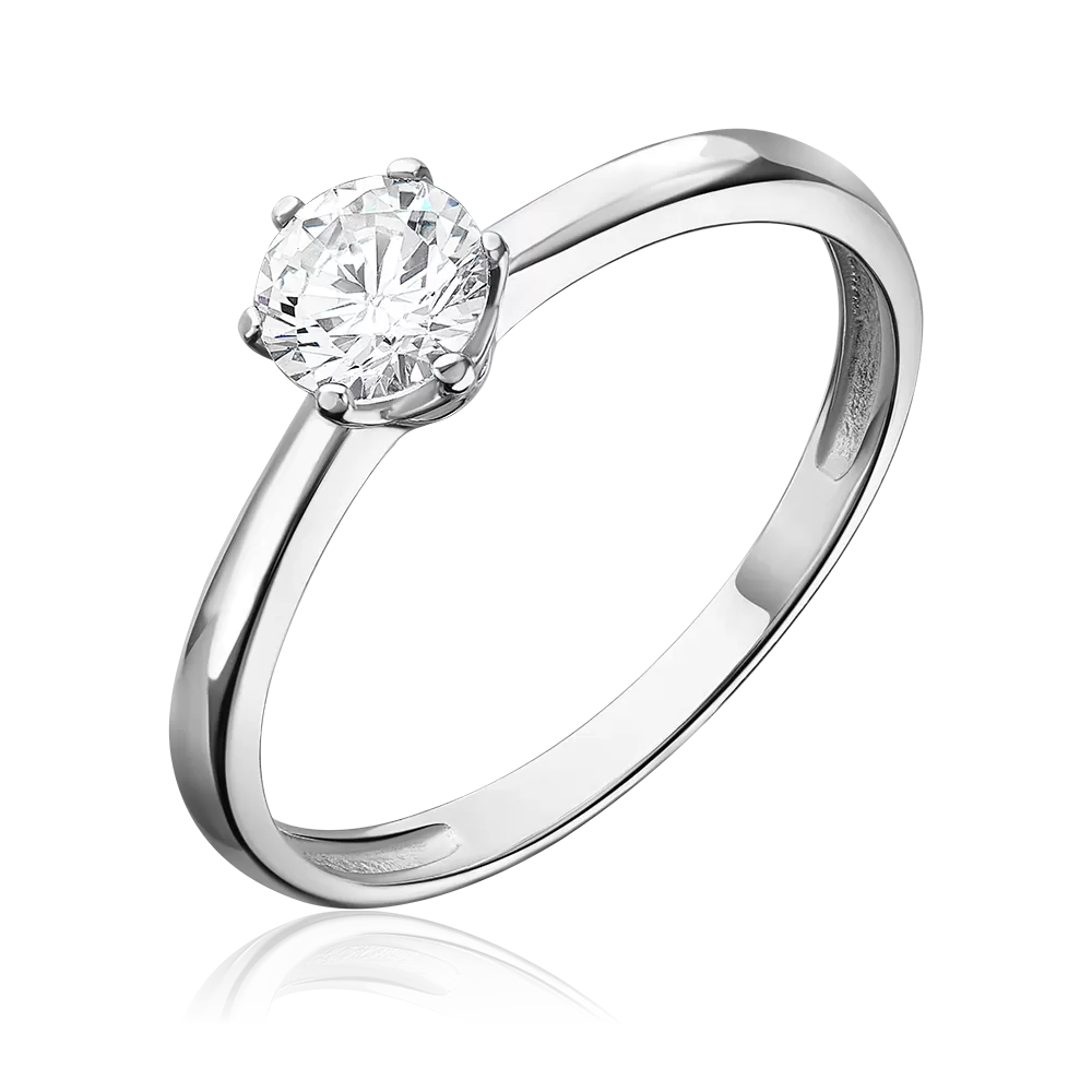 Помолвочное кольцо из серебра с фианитом 01-3058-00-401-0200