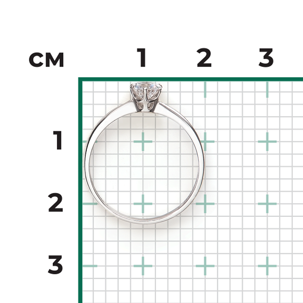 Помолвочное кольцо из серебра с фианитом 01-3058-00-401-0200