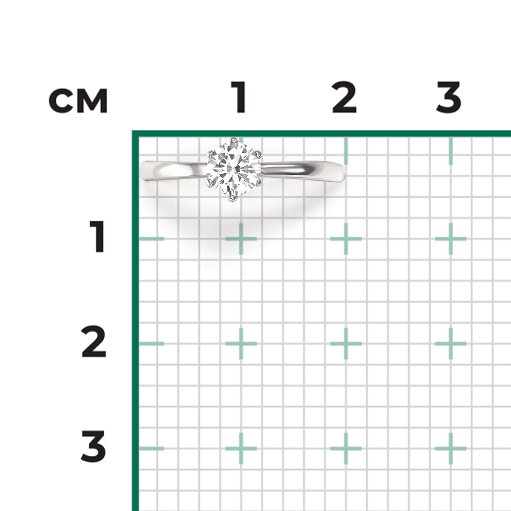 Помолвочное кольцо из серебра с фианитом 01-3058-00-401-0200