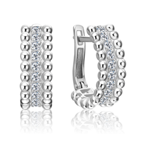 Серьги с английским замком из серебра с фианитами 02-5567-00-401-0200