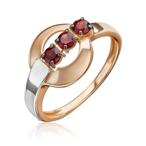 Кольцо из комбинированного золота с гранатами 01-5837-00-204-1111