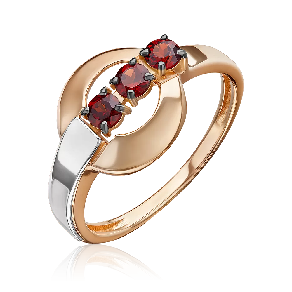 Кольцо из комбинированного золота с гранатами 01-5837-00-204-1111