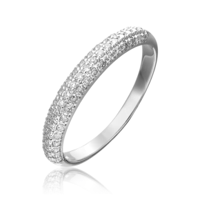 Кольцо из белого золота с фианитами