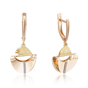 Серьги с английским замком из комбинированного золота 02-4011-00-000-1113-65