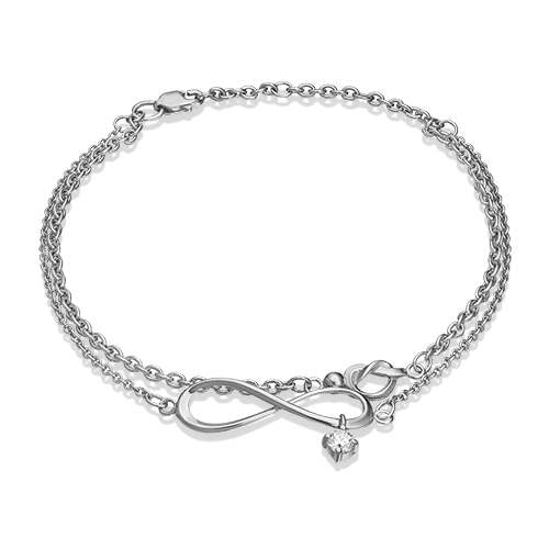 Браслет «Бесконечность» из серебра с фианитом 05-0596-00-401-0200-69