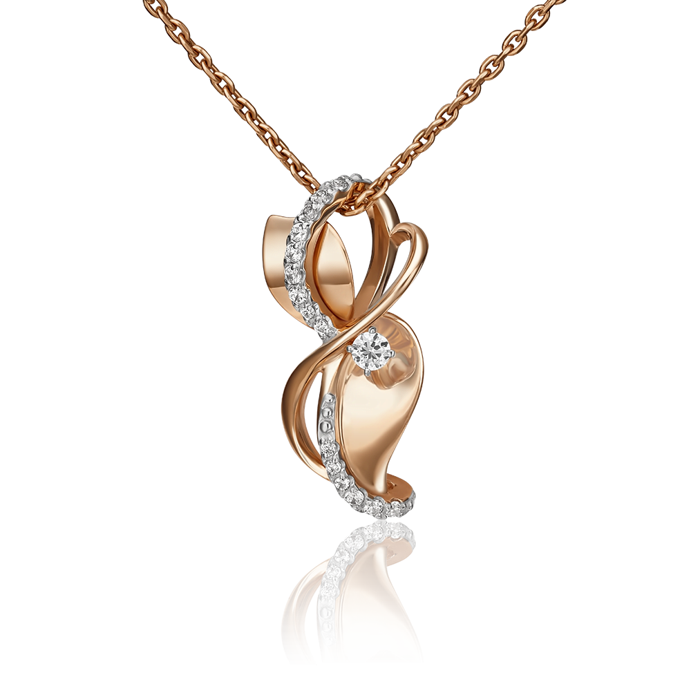 Подвеска из красного золота с фианитами 03-2961-00-401-1110-24