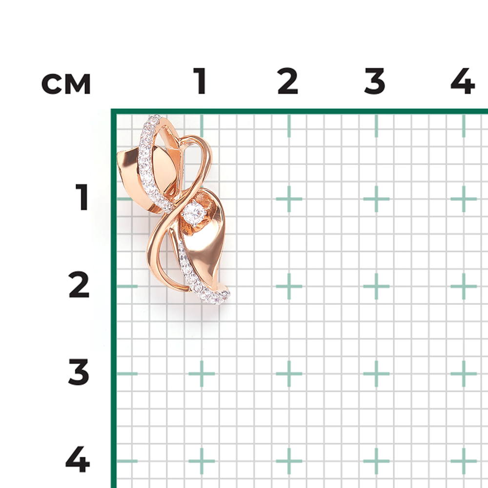 Подвеска из красного золота с фианитами 03-2961-00-401-1110-24
