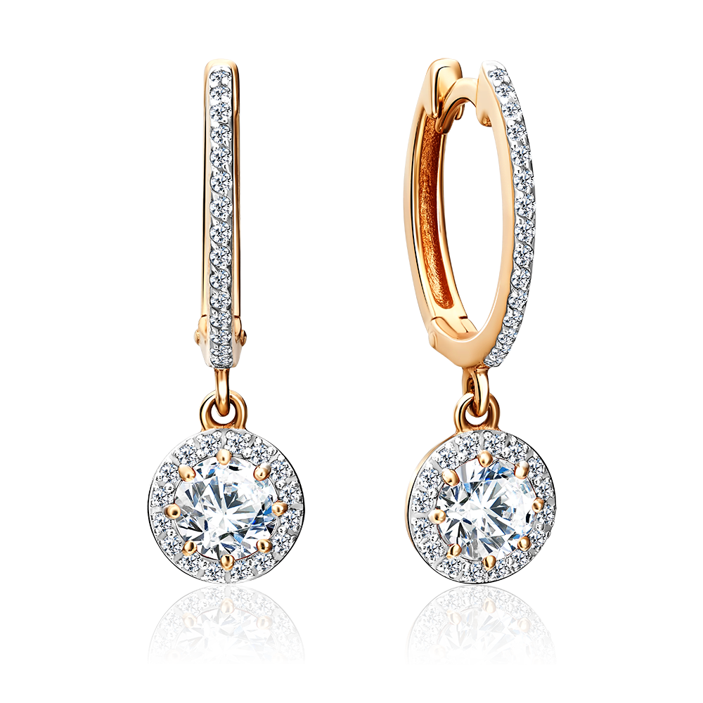 Серьги из красного золота с бриллиантами 02-0737-00-101-1110-30