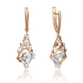 Серьги с английским замком из комбинированного золота 02-4201-00-000-1111-48