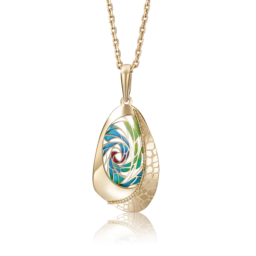 Подвеска из лимонного золота с эмалью 03-2785-00-000-1130-59