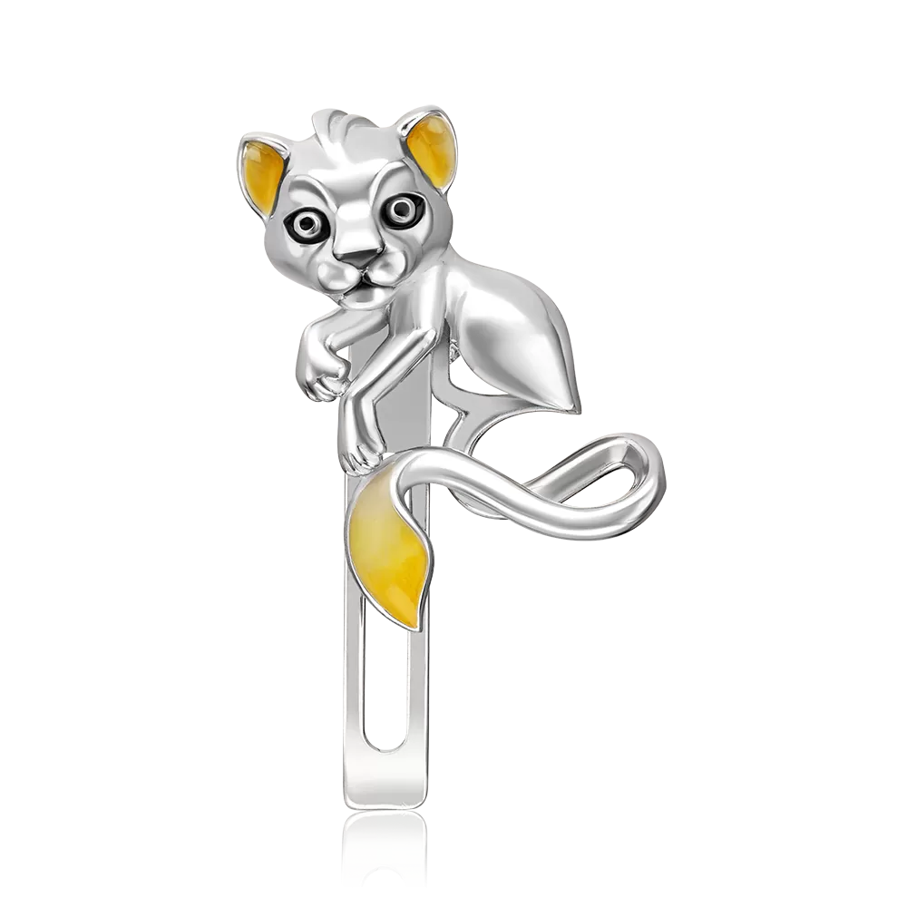 Аксессуар на лацкан «Львёнок» из серебра с эмалью 12-0013-00-000-0200