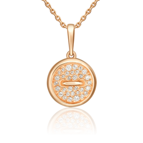 Подвеска «Пуговица» из красного золота с фианитами 03-3635-00-401-1110