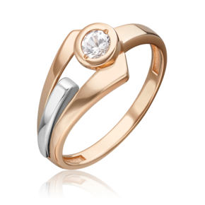 Кольцо из комбинированного золота с натуральным топазом white 01-5619-00-201-1111