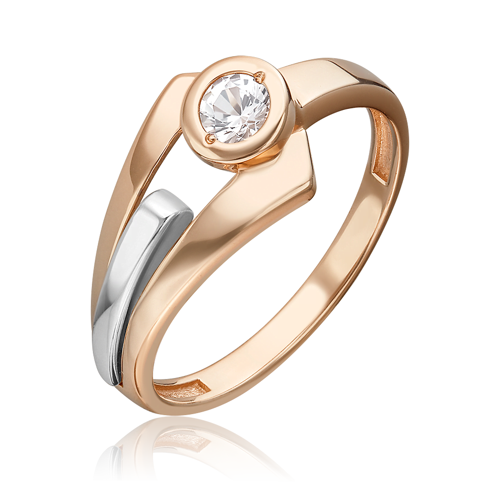 Кольцо из комбинированного золота с натуральным топазом white 01-5619-00-201-1111