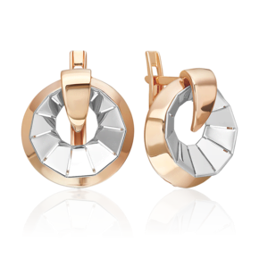 Серьги с английским замком из комбинированного золота 02-5368-00-000-1111