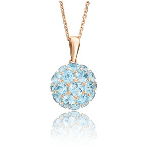 Подвеска из красного золота с топазами