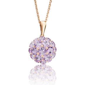 Подвеска из красного золота с аметистами