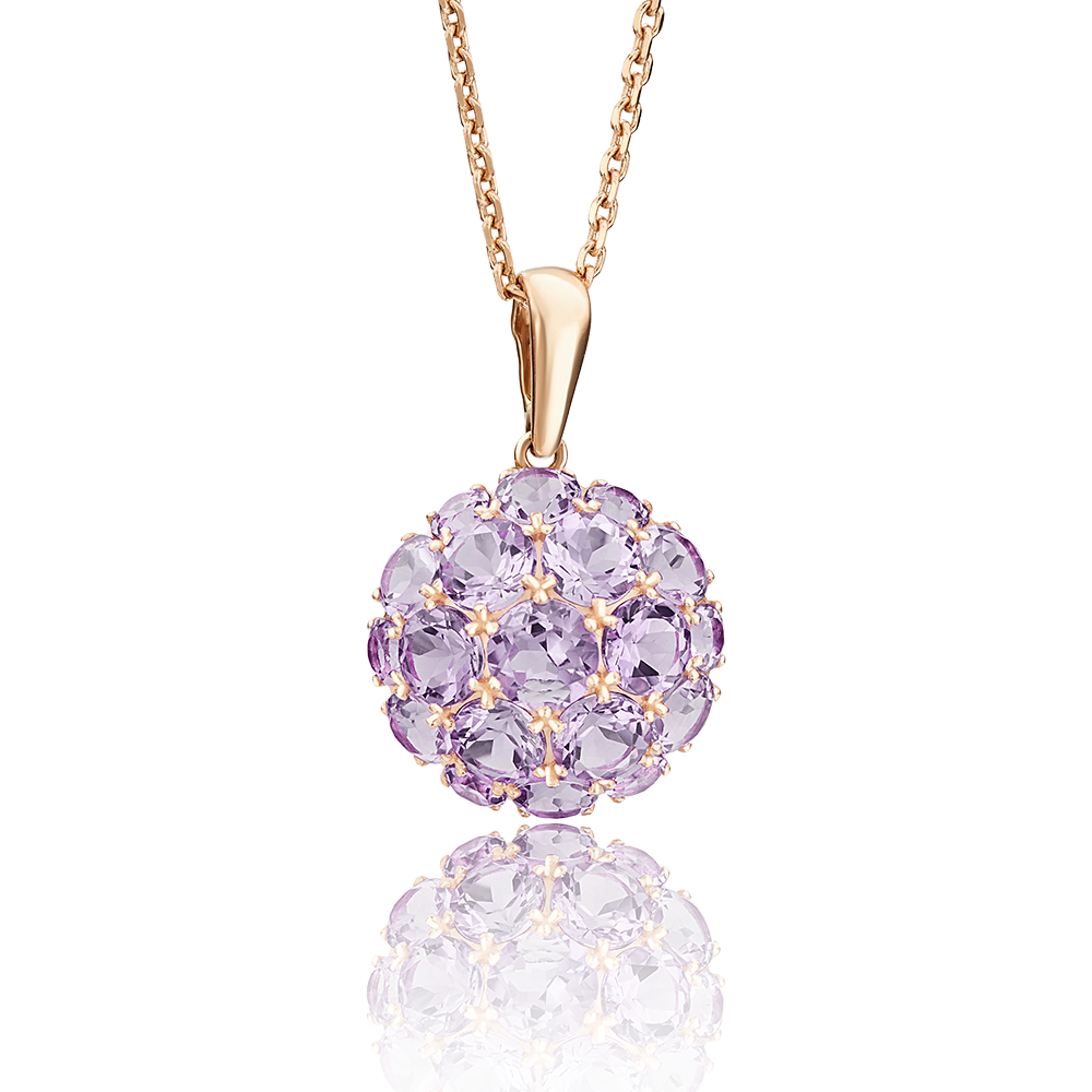 Подвеска из красного золота с аметистами 03-2277-00-203-1110-46