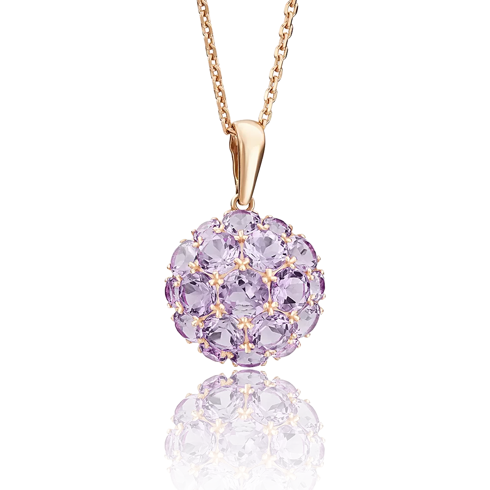 Подвеска из красного золота с аметистами 03-2277-00-203-1110-46